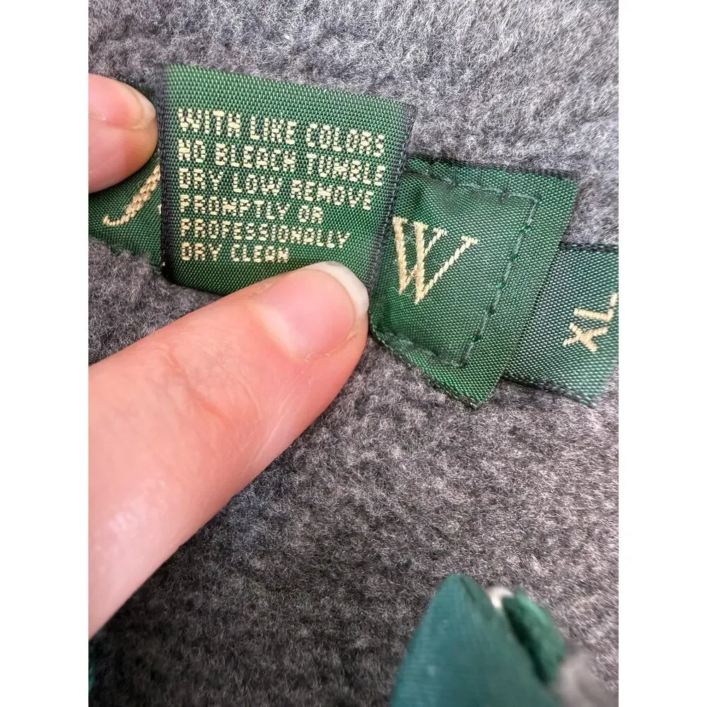 Vintage 1990s J.Crew Made in‎ USA Insulated Green Fleece-Lined Winter Coat XL